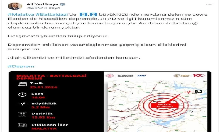 Malatya’da 5.2 büyüklüğünde deprem (2)