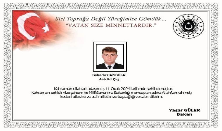 MSB: Dalış eğitiminde rahatsızlanan astsubay şehit oldu