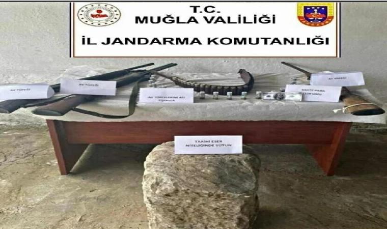 Muğla’da, Roma dönemine ait sütun ele geçirildi