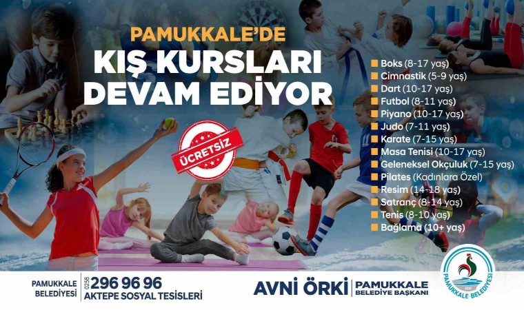 Pamukkalede kış dönemi kurslarına başvurular devam ediyor