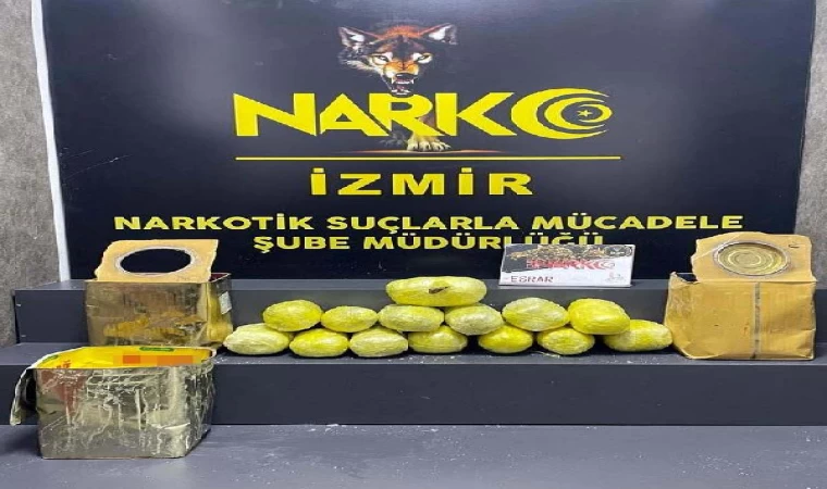 Peynir tenekelerinden 9 kilo 605 gram esrar çıktı