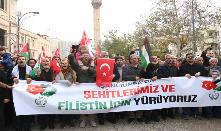 Şanlıurfalılar Filistin ve şehitler için ayağa kalktı