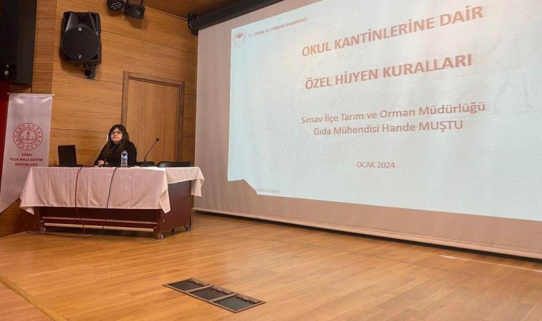 Simavda okul kantini ve yemekhane çalışanlarına hijyen eğitimi