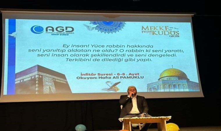 Sinopta Mekkenin Fethi ve Kudüs Gecesi programı düzenlendi