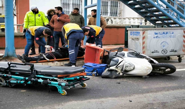 Tekirdağda motosiklet ile kamyonet çarpıştı: 1 yaralı