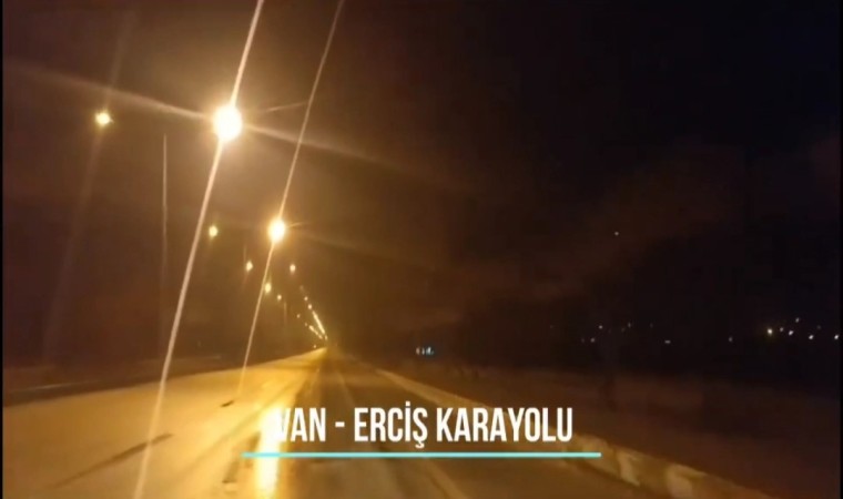 Van polisinden sürücülere, yol durumu hakkında videolu bilgilendirme