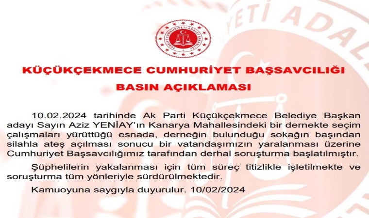 AK Partili Aziz Yeniayın seçim temasları sırasındaki silahlı saldırıyla ilgili soruşturma başlatıldı