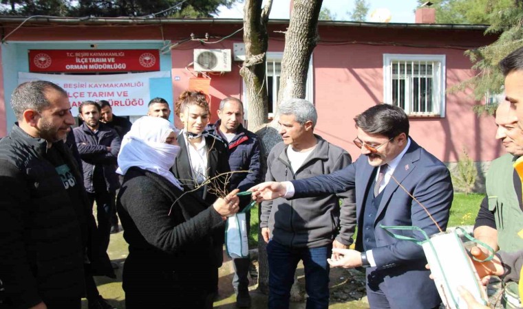 Beşiride çiftçilere ücretsiz 12 bin adet badem ve fıstık fidanı dağıtıldı