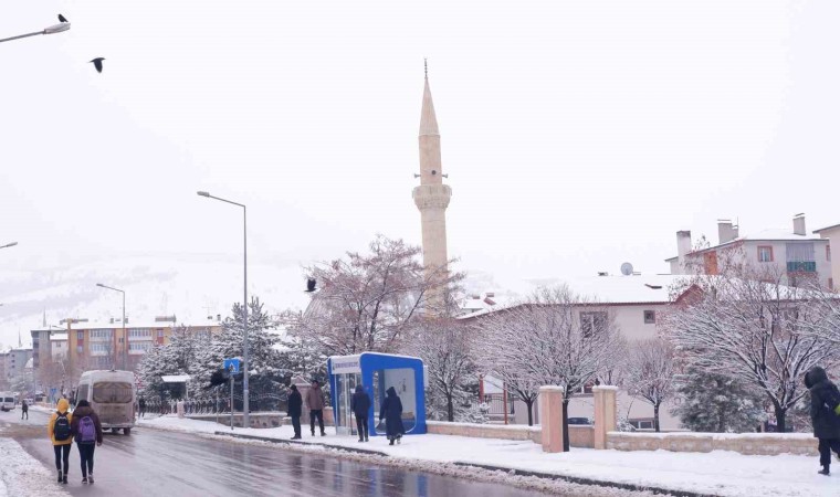 Erzurum güne karla uyandı