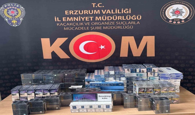 Erzurumda 645 paket kaçak sigara yakalandı