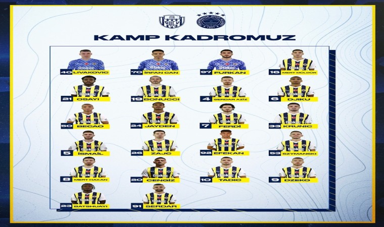 Fenerbahçenin kamp kadrosu belli oldu