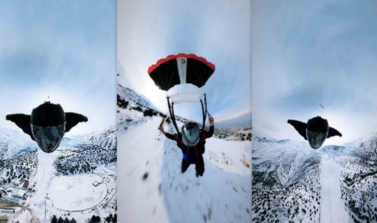 İrlandalı sporcu, Erzincanda bin metreden wingsuit atlayışla nefes kesti