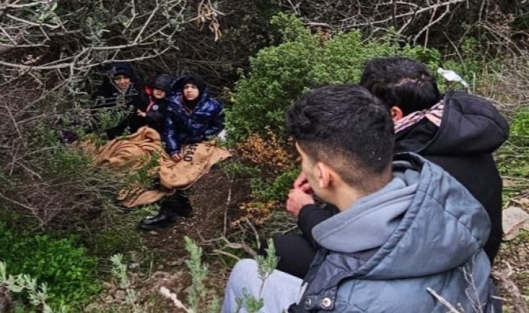 İzmirde Sahil Güvenlik, göçmenleri karada yakaladı