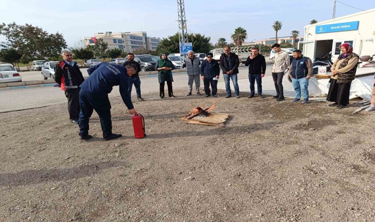 Konteyner kentte yangına karşı eğitim ve tatbikat