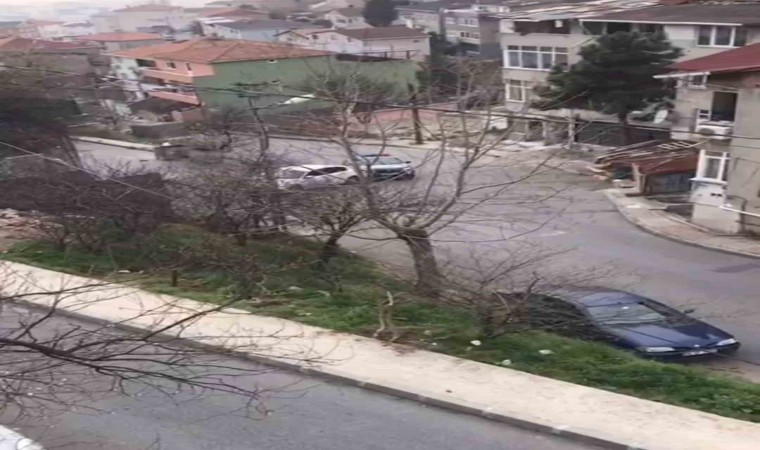 Maltepede polis ile şüpheli şahıs arasında kovalamaca kamerada