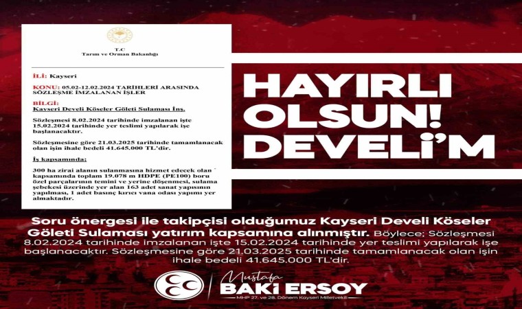 MHPli Ersoydan Develiye müjde