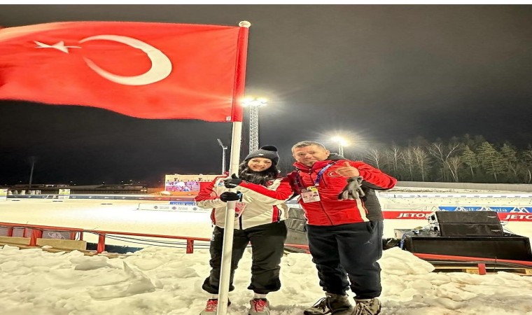 Niğdeli Milli Kayakçı Ebru Tuncer, Türk Bayrağını Estonyada dalgalandırıyor