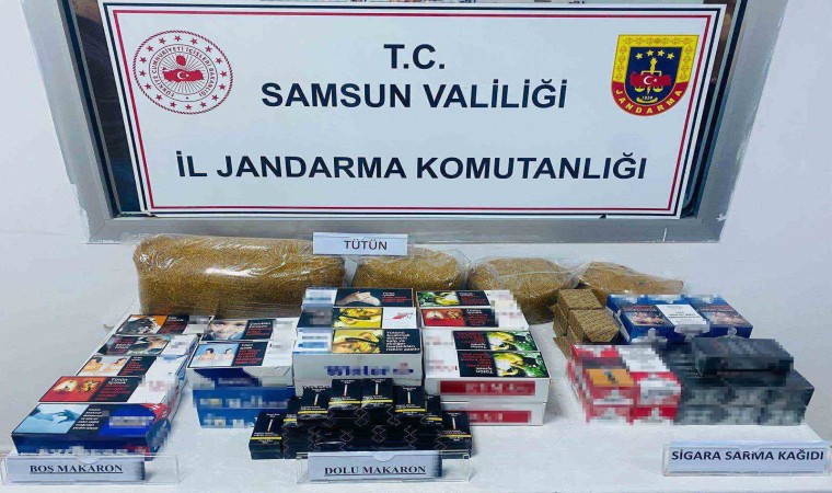 Samsunda jandarma tarafından düzenlenen operasyonunda çok sayıda makaron ele geçirildi