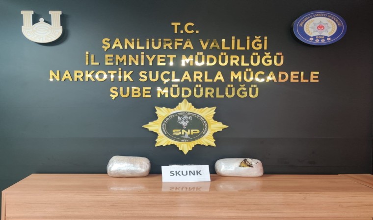 Şanlıurfada 4 kilogram skunk ele geçirildi: 1 gözaltı