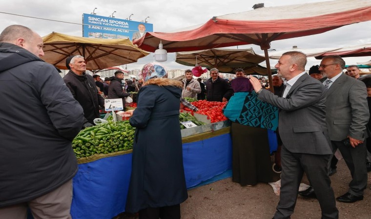 Sincan Belediye Başkanı Ercandan semt pazarına ziyaret