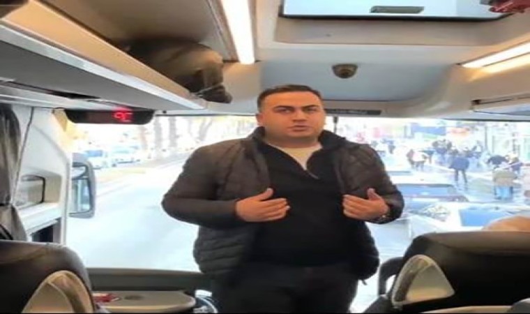 Trafik polisi otobüse yolcu gibi binerek sürücüyü denetledi