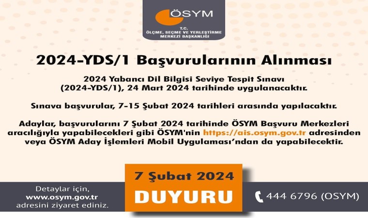 YDS başvuruları başladı