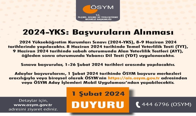 YKS başvuruları başladı