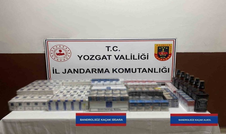 Yozgatta yolcu otobüsünde kaçak sigara ve alkol ele geçirildi