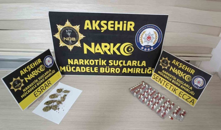 Akşehire otobüsle uyuşturucu getiren şahıs yakalandı