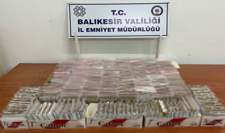 Balıkesirde 5 bin 980 adet kaçak makarona doldurulmuş içime hazır sigara ele geçirildi