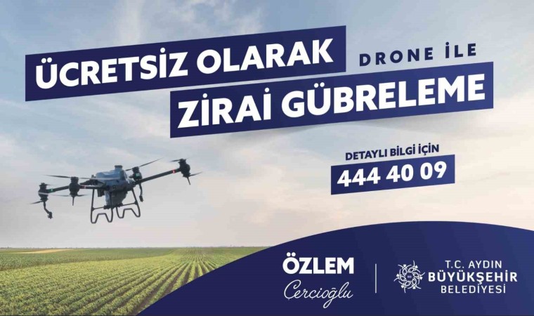 Çerçioğlundan Aydın çiftçisine dronlu gübreleme desteği