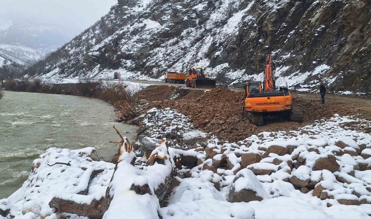 Çığ nedeniyle kapanan Çatak-Pervari kara yolu açıldı