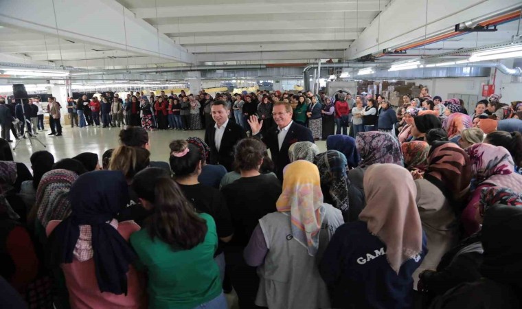 Cumhur İttifakı adayları Pekdemir ve Başerden fabrika ziyaretleri