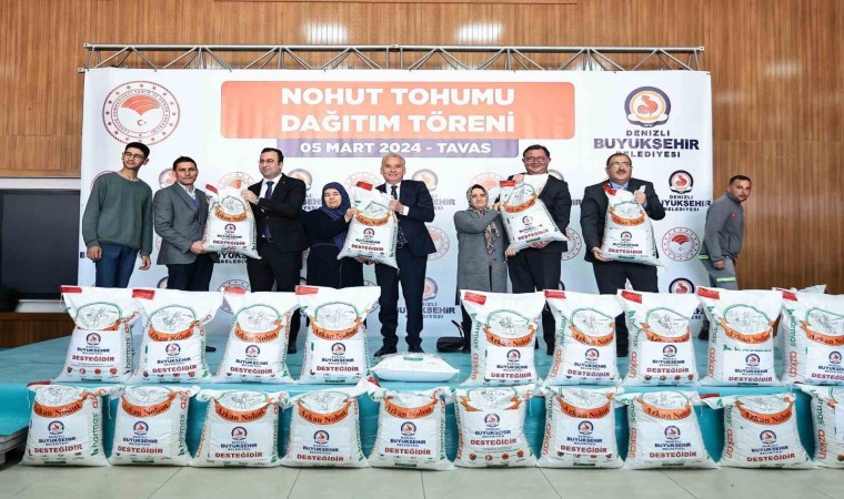 Denizlide çiftçilere 70 ton nohut tohumu desteği