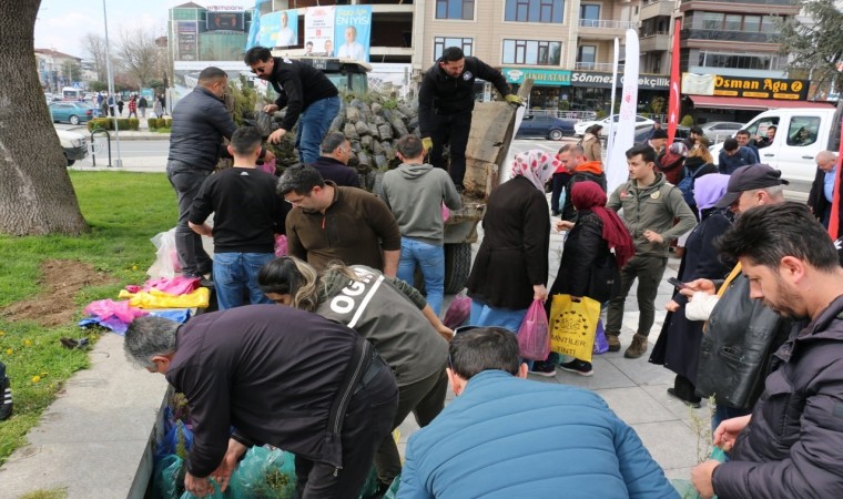 Düzcede 10 bin fidan ücretsiz dağıtıldı