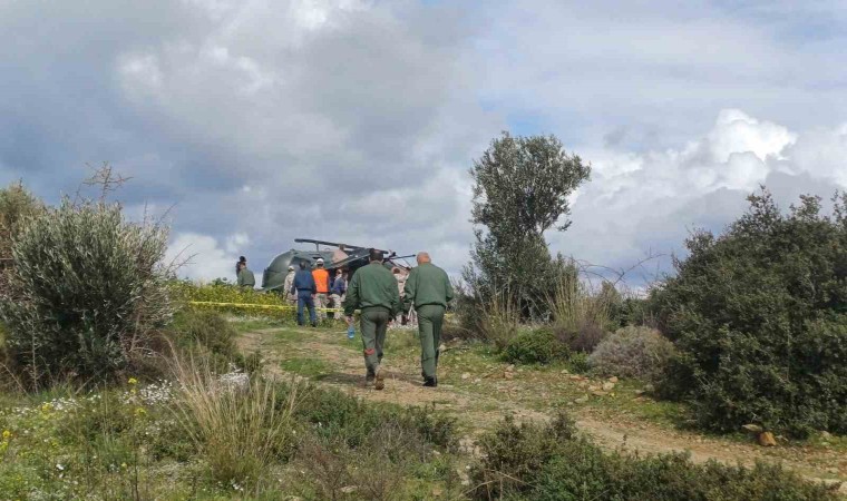 İzmirde yan yatan helikopterdeki 1 kişi yaralandı