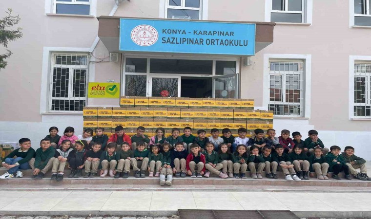 Karapınarda öğrencilerden ihtiyaç sahiplerine destek