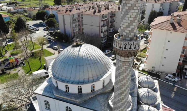 Mahallenin maskotları leylekler bu yıl da yerini aldı