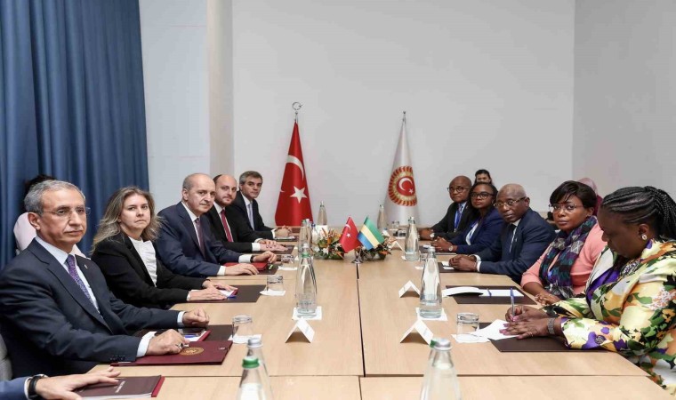 TBMM Başkanı Kurtulmuş, Gabon Ulusal Meclis Başkanı Ndongou ile bir araya geldi