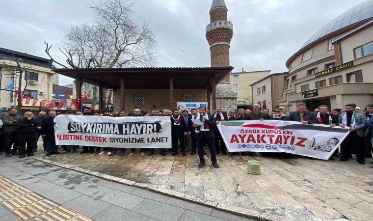 Yalovada İsrailin Gazze saldırıları protesto edildi