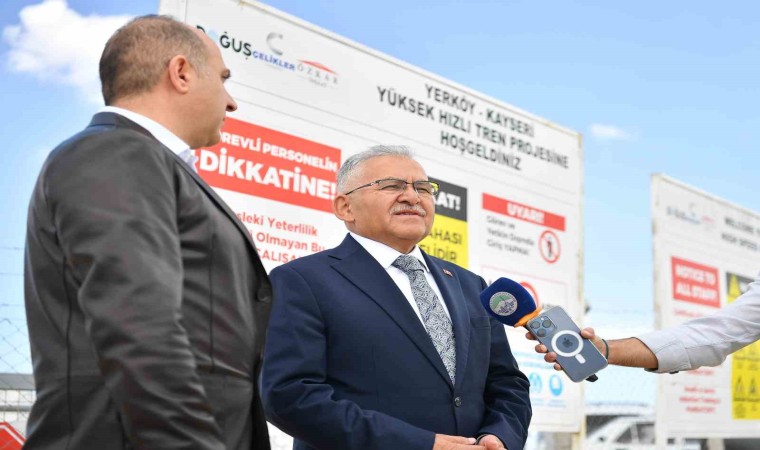 Başkan Büyükkılıç, yüksek hızlı tren hattı projesi şantiyesinde incelemelerde bulundu