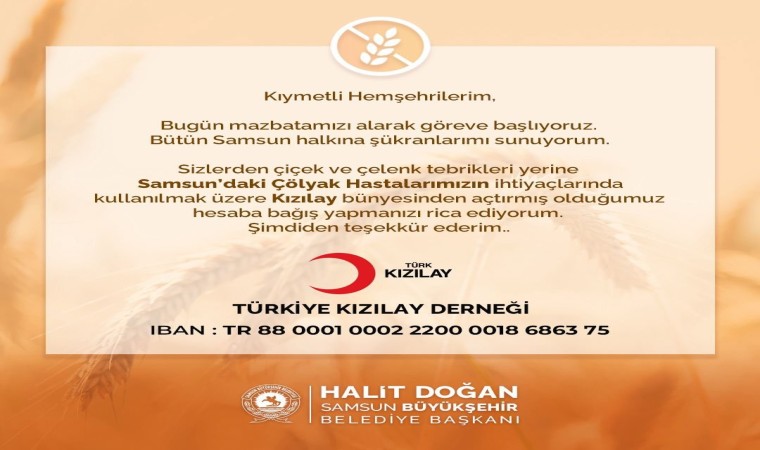 Halit Doğan, çiçek yerine Kızılaya bağış istedi