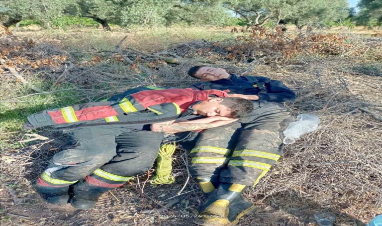 Ateş savaşçılarının yangından sonraki molası yürekleri ısıttı