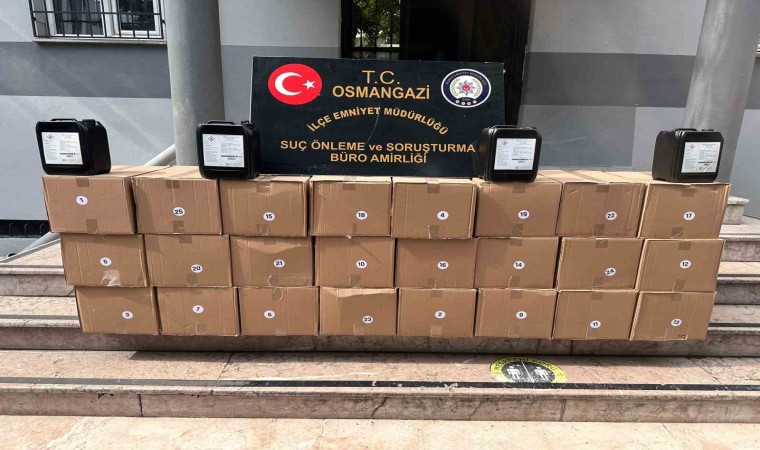 Bursada kaçak alkol operasyonu : 500 litre etil alkol şüpheliyle yakalandı