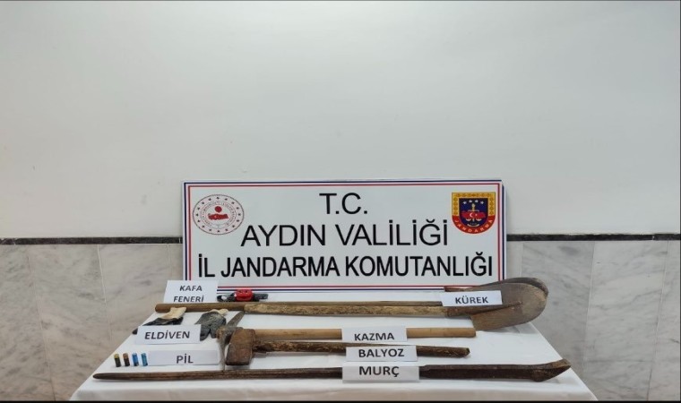 Sit alanındaki kaçak kazıya Jandarma baskını