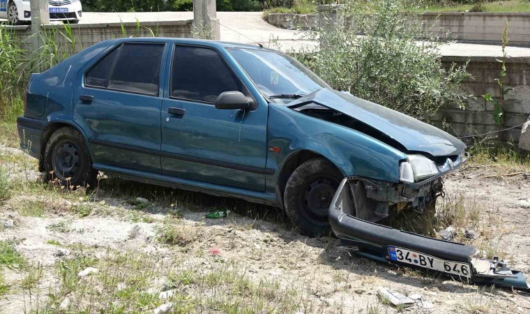 Tavşanlıda bir kişinin yaralandığı trafik kazası kamerada