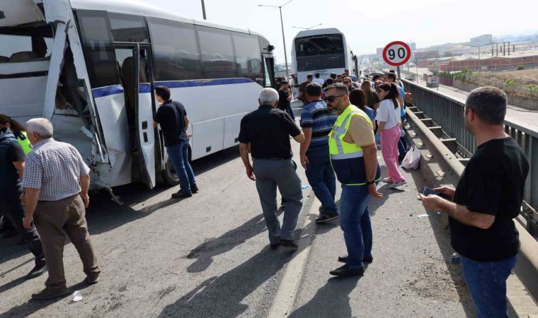 Turgutluda işçi servisleri kaza yaptı: 35 işçi yaralandı