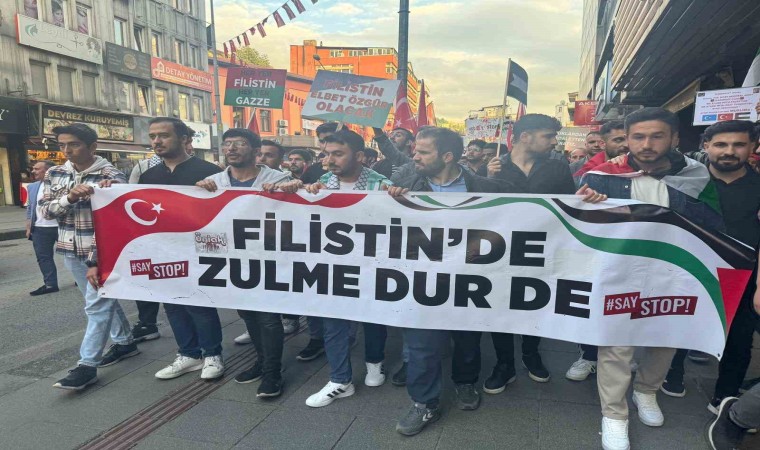 Zonguldakta Filistine destek yürüyüşü