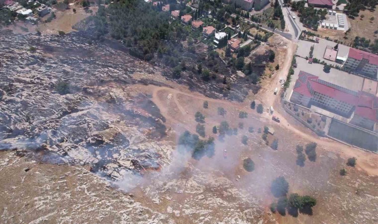 Adıyamanda örtü yangınında meyve ağaçları zarar gördü