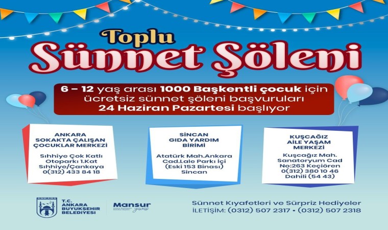 Ankara Büyükşehir ‘Toplu Sünnet Şöleni için kayıtlar başlıyor